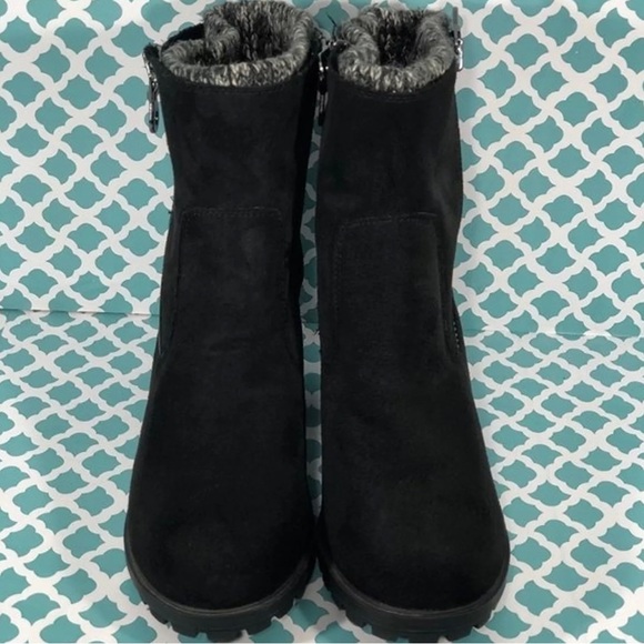 MOSSIMO HEELED BOOTS BLACK WOMEN SIZE 6.5 TWO SIDES ZIPPER - Picture 3 of 12